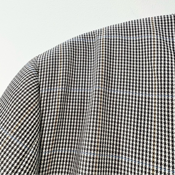 Harry Rosen Italian wool black white check plaid oversized blazer IT 50 - Picture 6 of 16